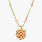 Antique Victorian Coral Diamond Pendant Necklace 15ct Gold With Locket