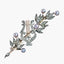 Antique Victorian French Brooch Pearl Diamond Olive Branch And Lyre With Box