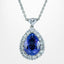 Edwardian Style Tanzanite Diamond Teardrop Pendant Necklace 8ct Tanzanite