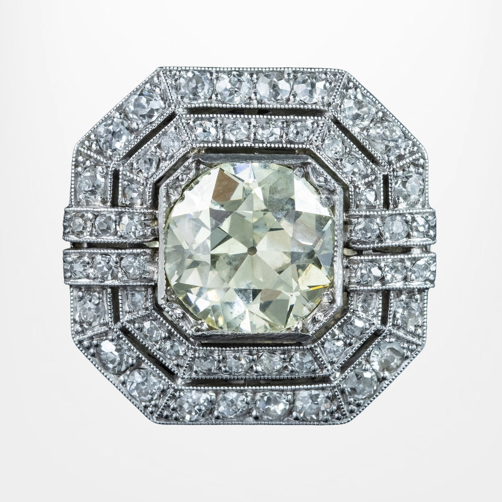Antique Art Deco Fancy Diamond Cluster Ring 4ct Total
