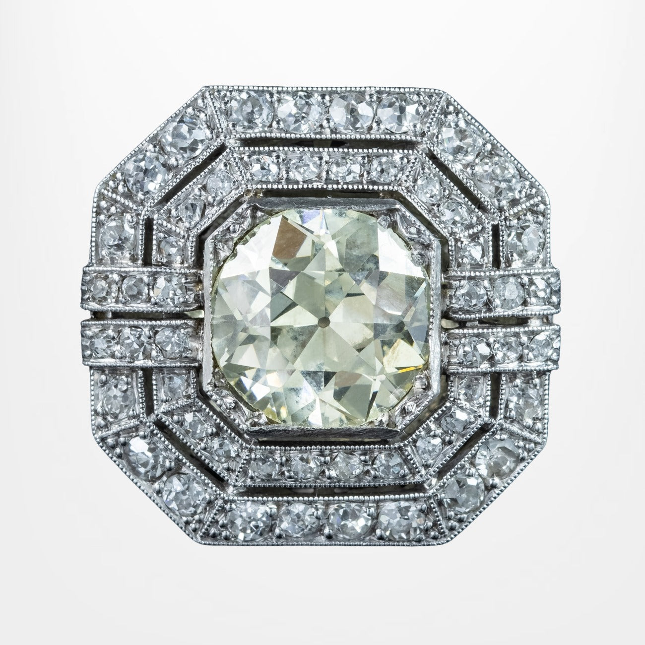 Antique Art Deco Fancy Diamond Cluster Ring 4ct Total