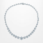 Edwardian Style Diamond Flower Riviere Necklace 18ct Gold 8ct Total