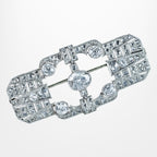 Antique Art Deco French Diamond Brooch Platinum 5ct Total