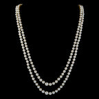 Vintage Double Strand Pearl Necklace Ruby Diamond Clasp With Cert