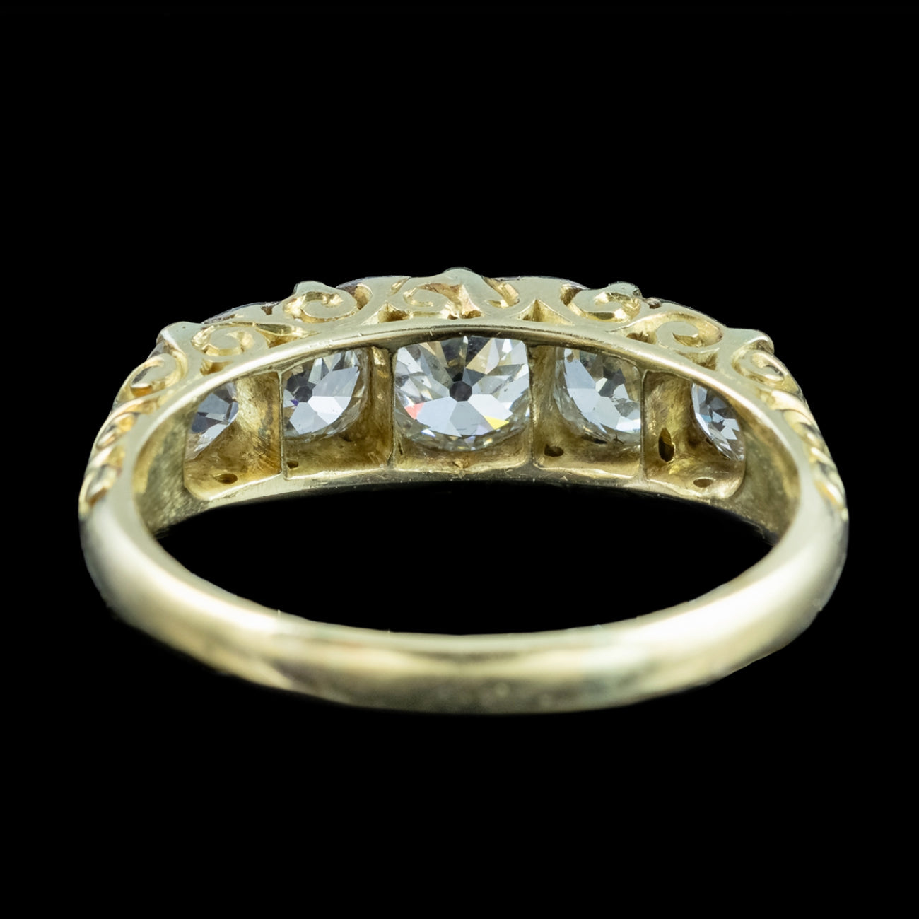 Antique Victorian Diamond Ring 2.15ct Old Cut Diamonds