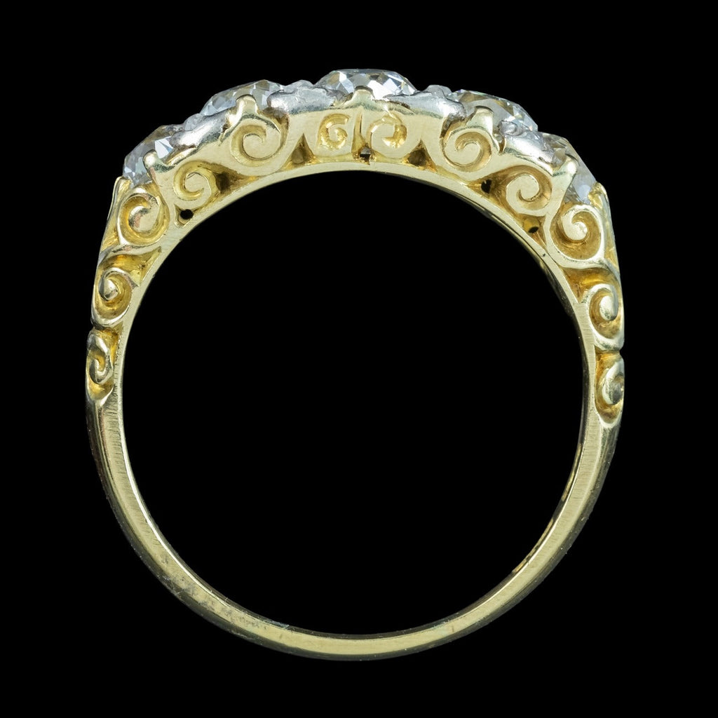 Antique Victorian Diamond Ring 2.15ct Old Cut Diamonds