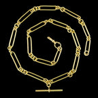 Victorian Style Albert Chain Necklace 18ct Gold 24.5 Inch
