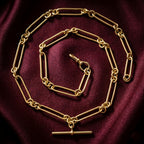 Victorian Style Albert Chain Necklace 18ct Gold 24.5 Inch