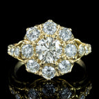 Victorian Style Diamond Cluster Ring 2.4ct Total