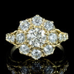 Victorian Style Diamond Cluster Ring 2.45ct Total