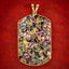 Victorian Style Harlequin Gemstone Pendant 9ct Gold 