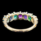 Victorian Style Multi-Gemstone Acrostic Band Ring Spells Dearest 