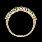 Victorian Style Multi-Gemstone Acrostic Band Ring Spells Dearest 