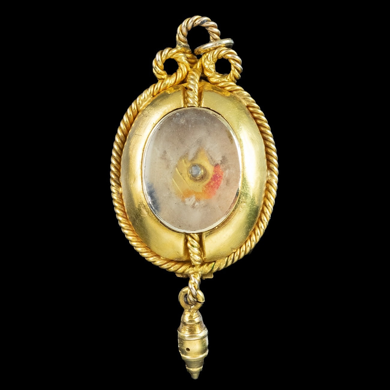 Antique Victorian Garnet Diamond Pendant Locket 18ct Gold