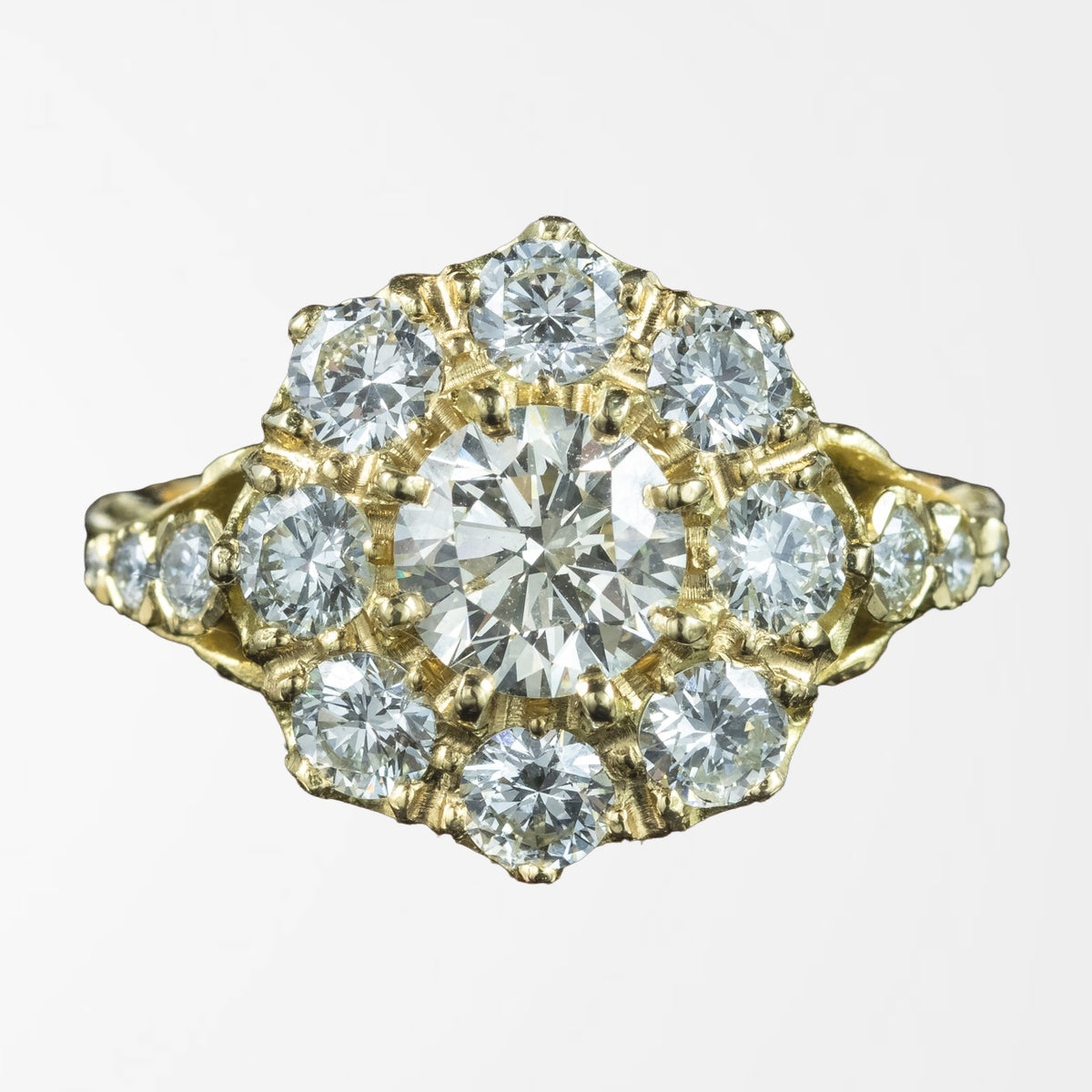 Victorian Style Diamond Cluster Ring 2.45ct Total Main image