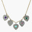 Victorian Style Acrostic Gemstone Adore Heart Charm Necklace