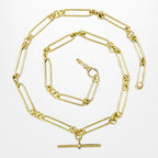 Victorian Style Albert Chain Necklace 18ct Gold 24.5 Inch