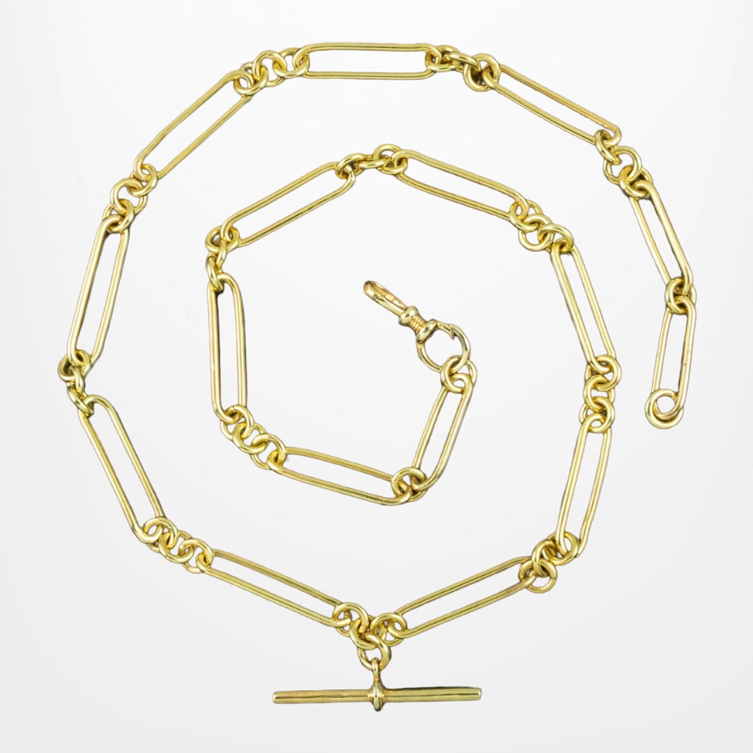 Victorian Style Albert Chain Necklace 18ct Gold 24.5 Inch