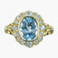 Victorian Style Aquamarine Diamond Cluster Ring 2.5ct Aqua