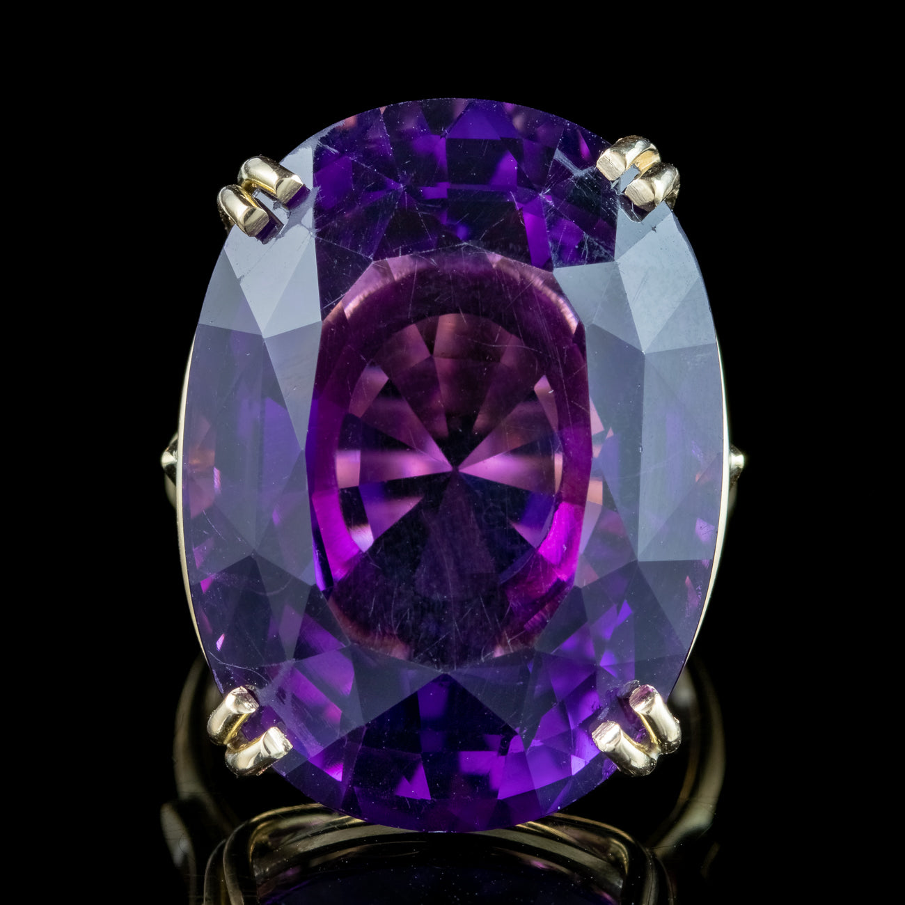 Vintage Amethyst Cocktail Ring 32ct Amethyst