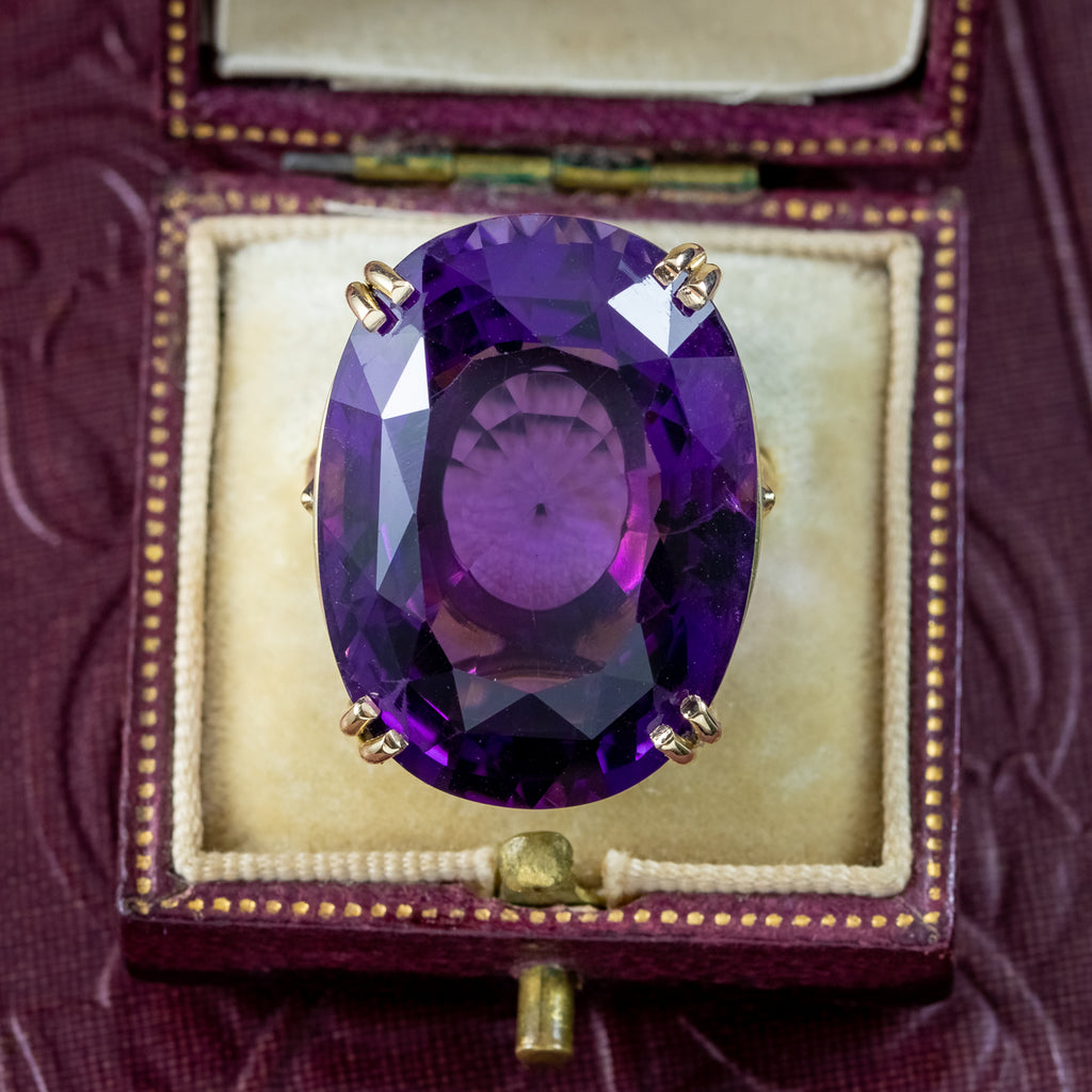 Vintage Amethyst Cocktail Ring 32ct Amethyst