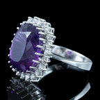 Vintage Amethyst Diamond Cocktail Ring 12ct Amethyst 