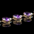 Vintage Amethyst Pearl Necklace 9ct Gold 27ct Of Amethyst Dated 1976