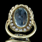 Vintage Aquamarine Diamond Cocktail Ring 10ct Aqua 