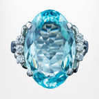 Vintage Aquamarine Diamond Cocktail Ring 7.5ct Aqua