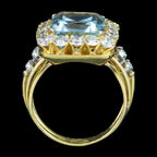Vintage Aquamarine Diamond Cocktail Ring 8ct Aqua