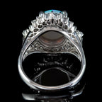 Vintage Black Opal Diamond Cluster Ring 2.64ct Natural Opal