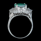 Vintage Black Opal Diamond Cluster Ring 2.64ct Natural Opal