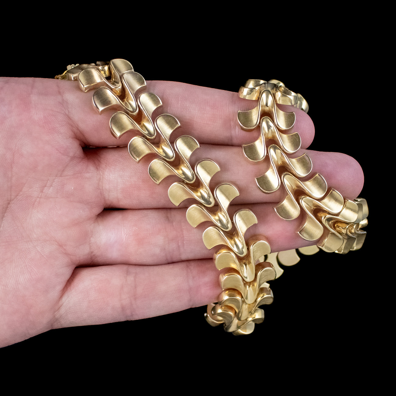 Vintage Choker Track Necklace 18ct Solid Gold