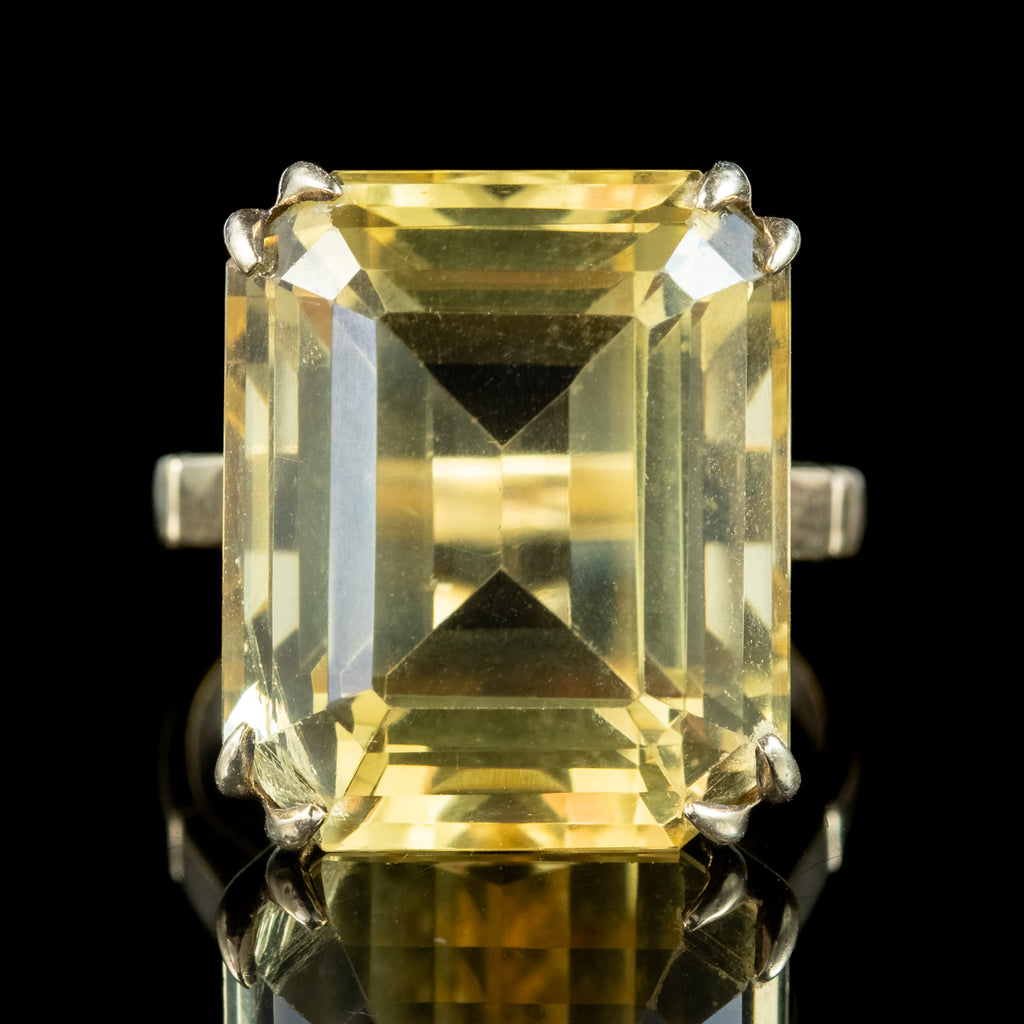 Vintage Citrine Cocktail Ring 13ct Citrine 