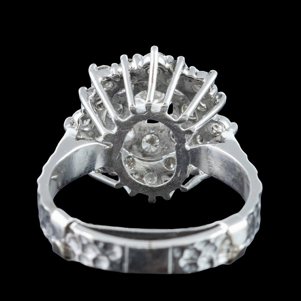 Vintage Diamond Cluster Ring 2.4ct Total