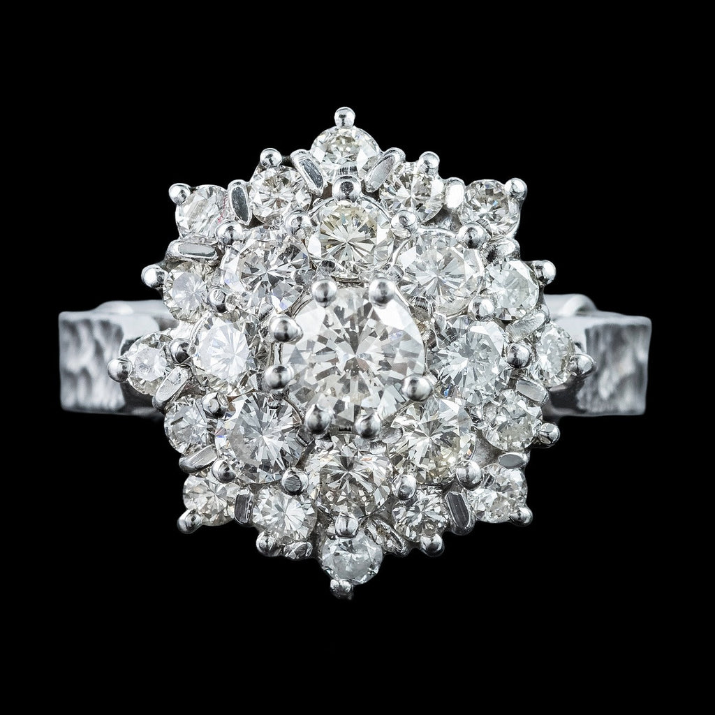 Vintage Diamond Cluster Ring 2.4ct Total