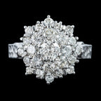 Vintage Diamond Cluster Ring 2.4ct Total