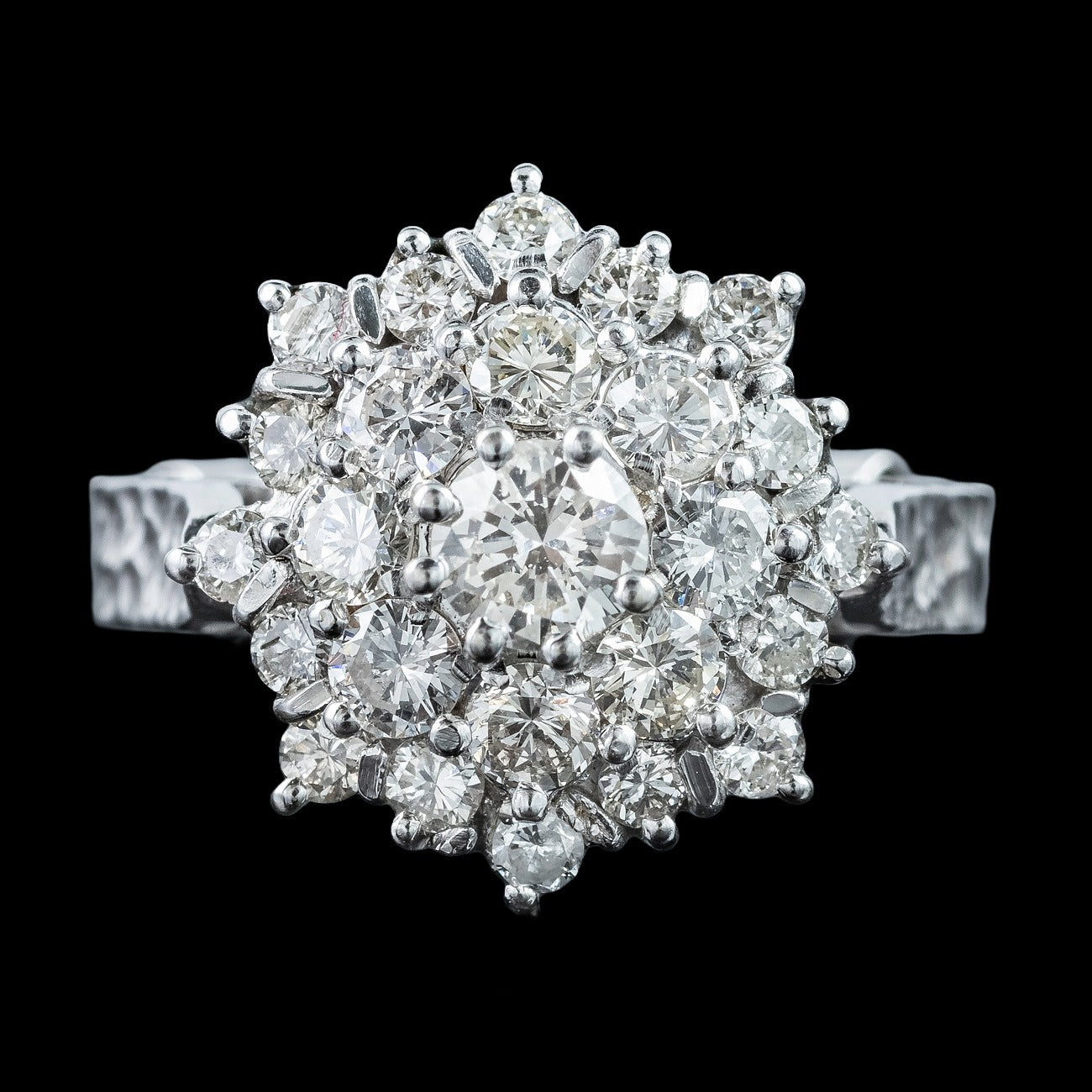 Vintage Diamond Cluster Ring 2.4ct Total