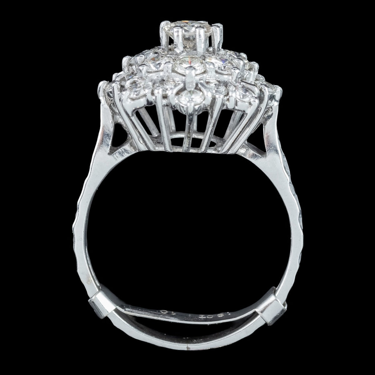 Vintage Diamond Cluster Ring 2.4ct Total