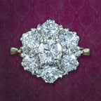 Vintage Diamond Cluster Ring 2.5ct Total