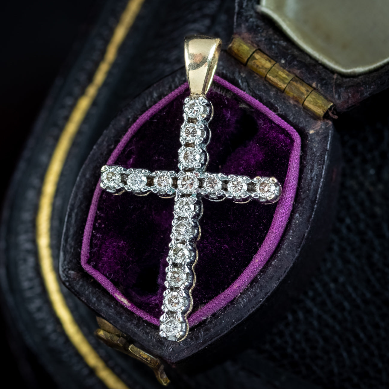 Vintage Diamond Cross Pendant 9ct Gold 0.50ct Diamond Secondary image
