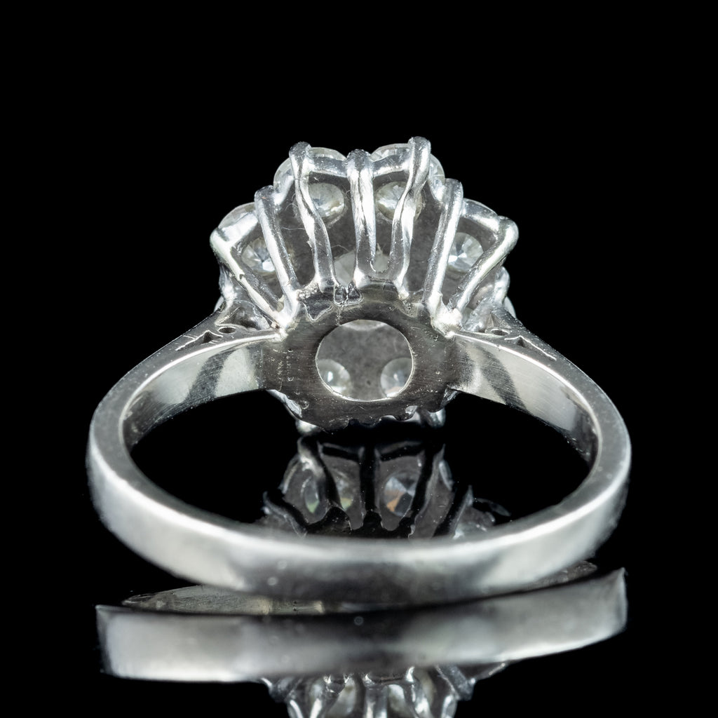 Vintage Diamond Daisy Cluster Ring 1.7ct Total