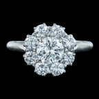 Vintage Diamond Daisy Cluster Ring 1.60ct Total