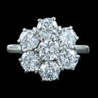 Vintage Diamond Daisy Cluster Ring 2.1ct Total