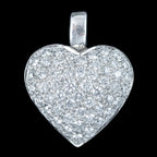 Vintage Diamond Heart Pendant 18ct Gold 0.50ct Of Diamond
