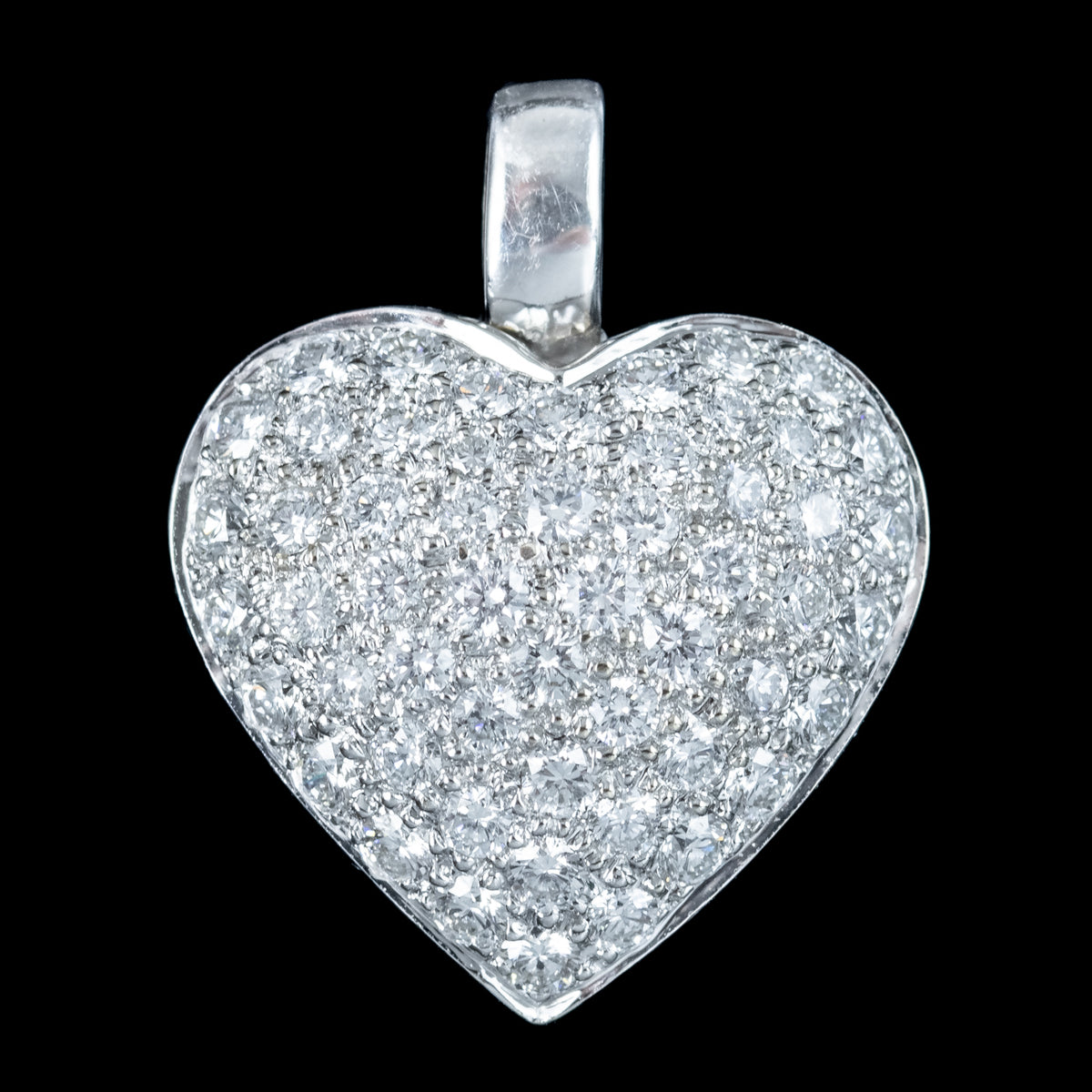 Vintage Diamond Heart Pendant 18ct Gold 0.50ct Of Diamond