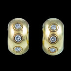 Vintage Diamond Hoop Earrings 14ct Gold 0.60ct Total