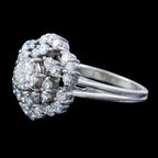 Vintage Diamond Rosette Cluster Cocktail Ring 3.1ct Total