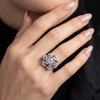 Vintage Diamond Rosette Cluster Cocktail Ring 3.1ct Total