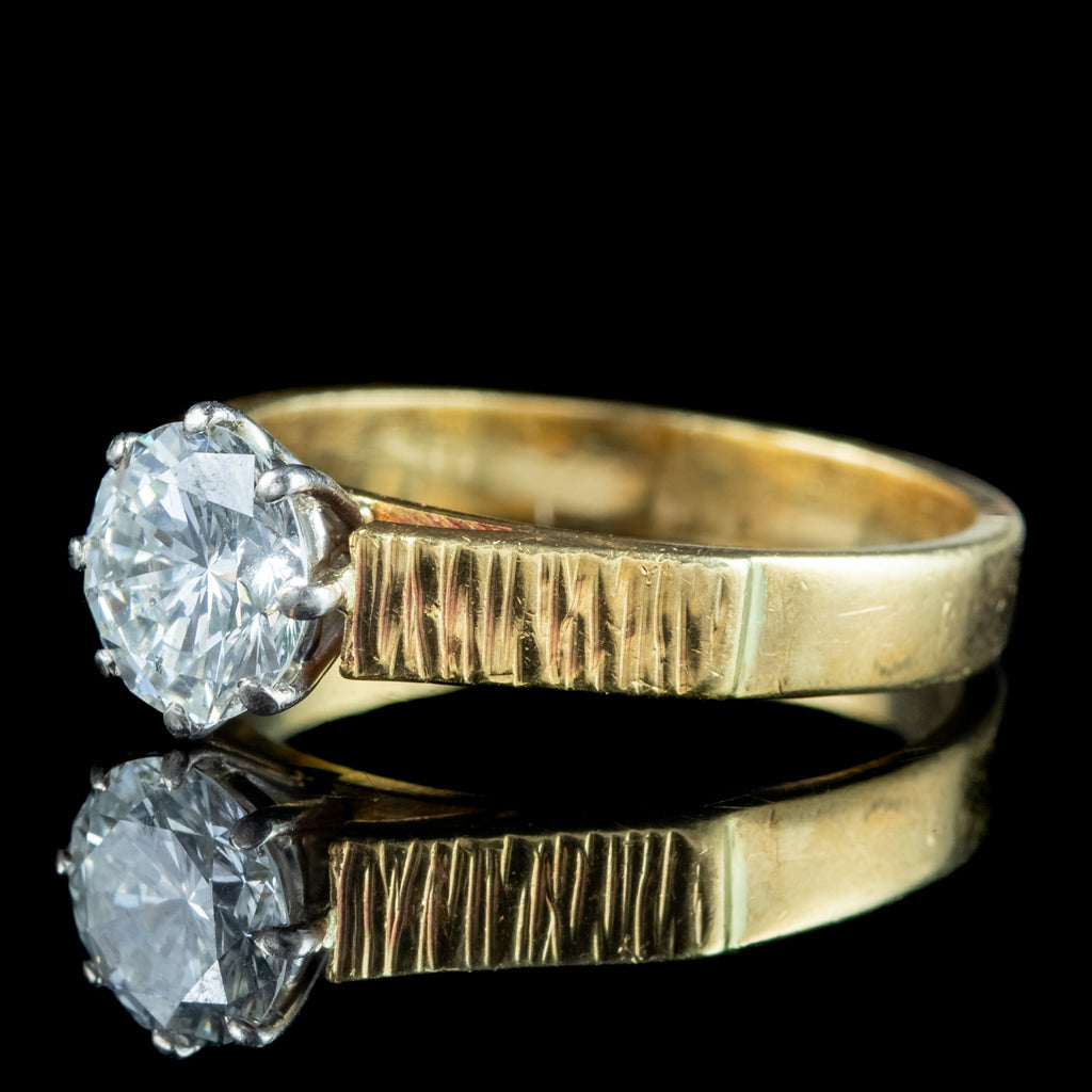 Vintage Diamond Solitaire Ring 1.3ct Solitaire 